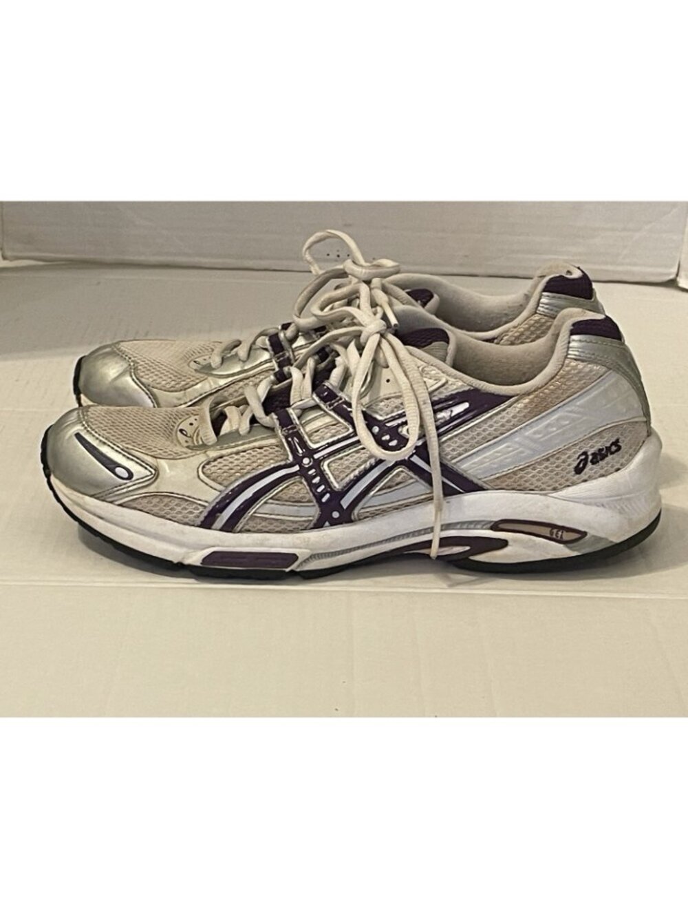 ASICS Womens Running Shoes Size 9 White Gray Purple - Picture 8 of 16